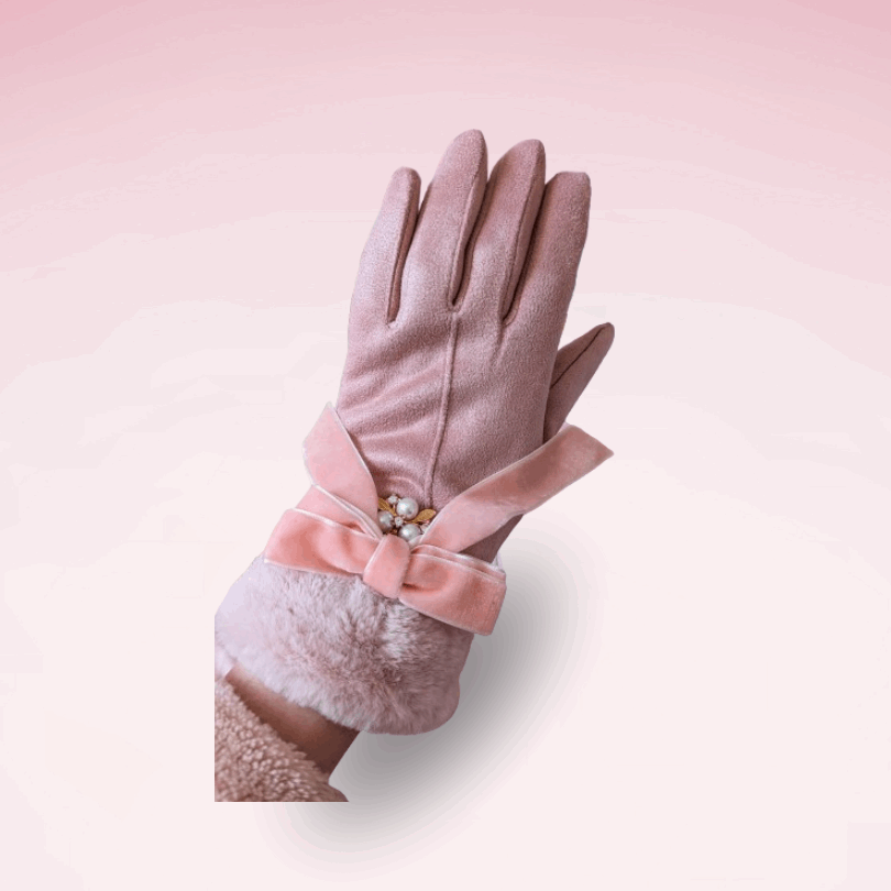 Elegant Faux Fur Trim Gloves