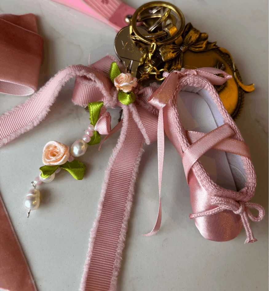 Ballet Slipper Keychain Charm