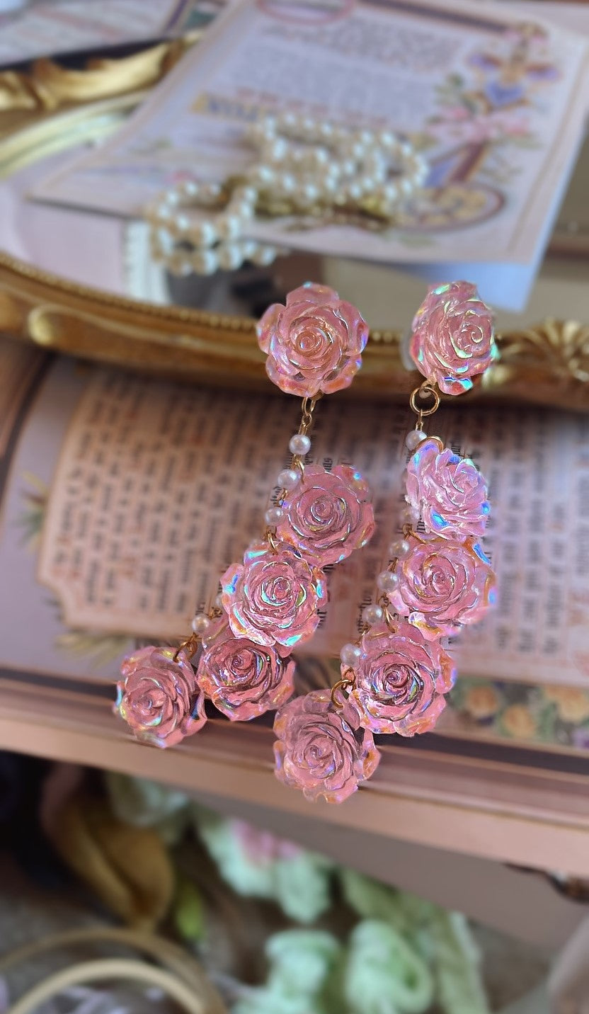 Vintage Rose Dangle Earrings