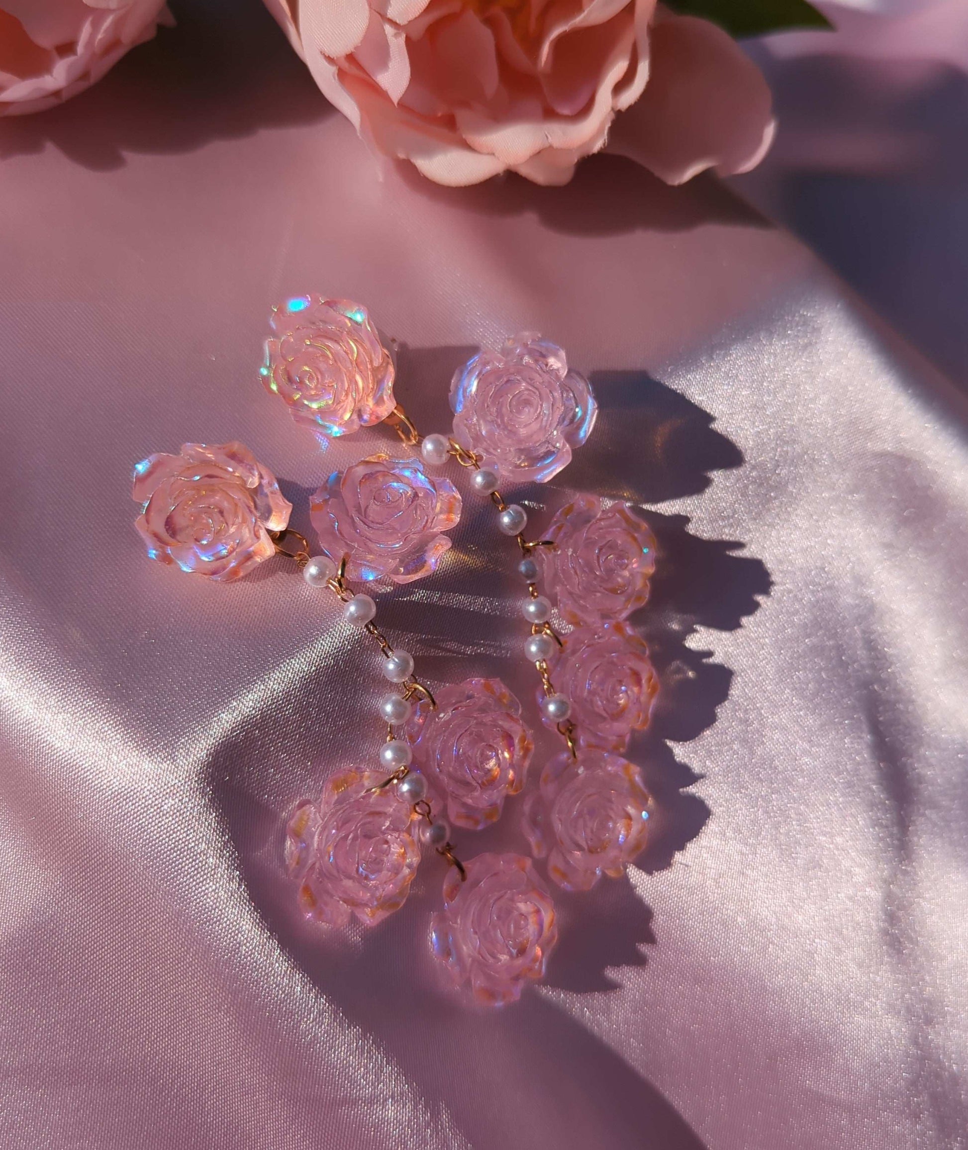Vintage Rose Dangle Earrings