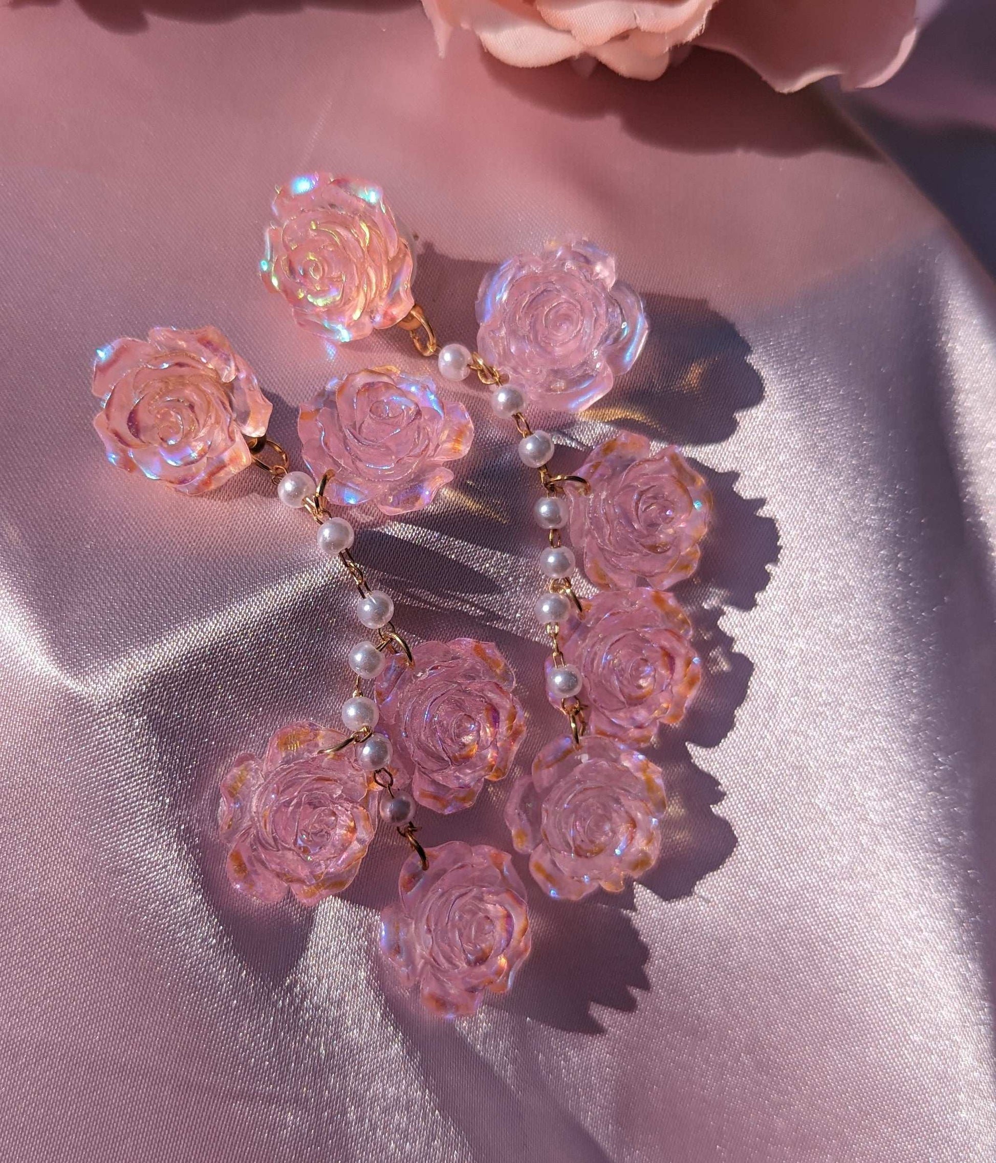 Vintage Rose Dangle Earrings