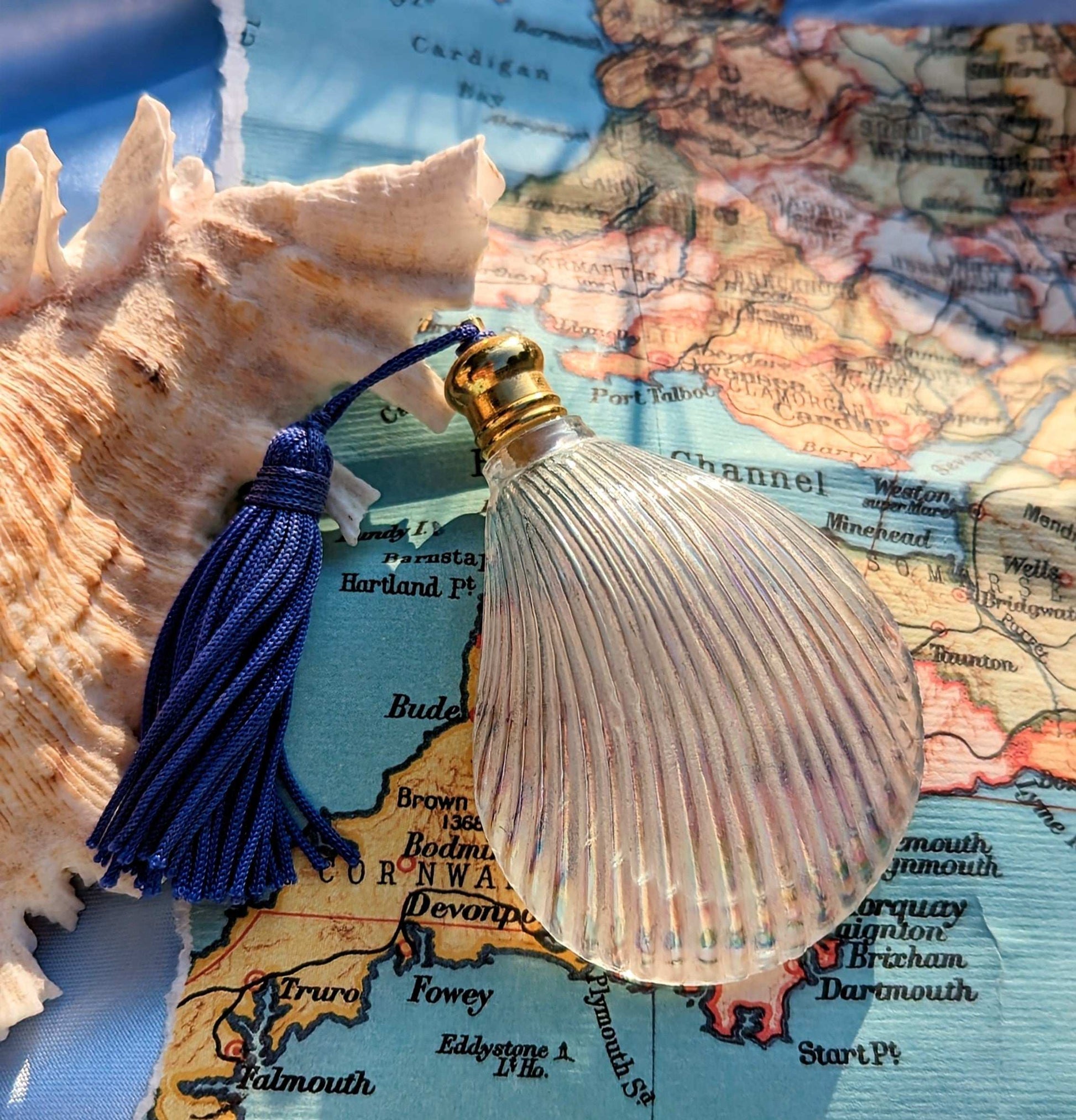 Vintage Shell Perfume Bottle