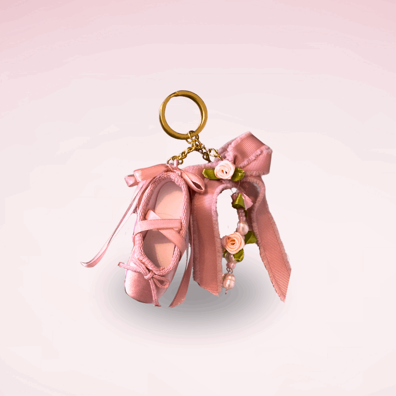 Ballet Slipper Keychain Charm