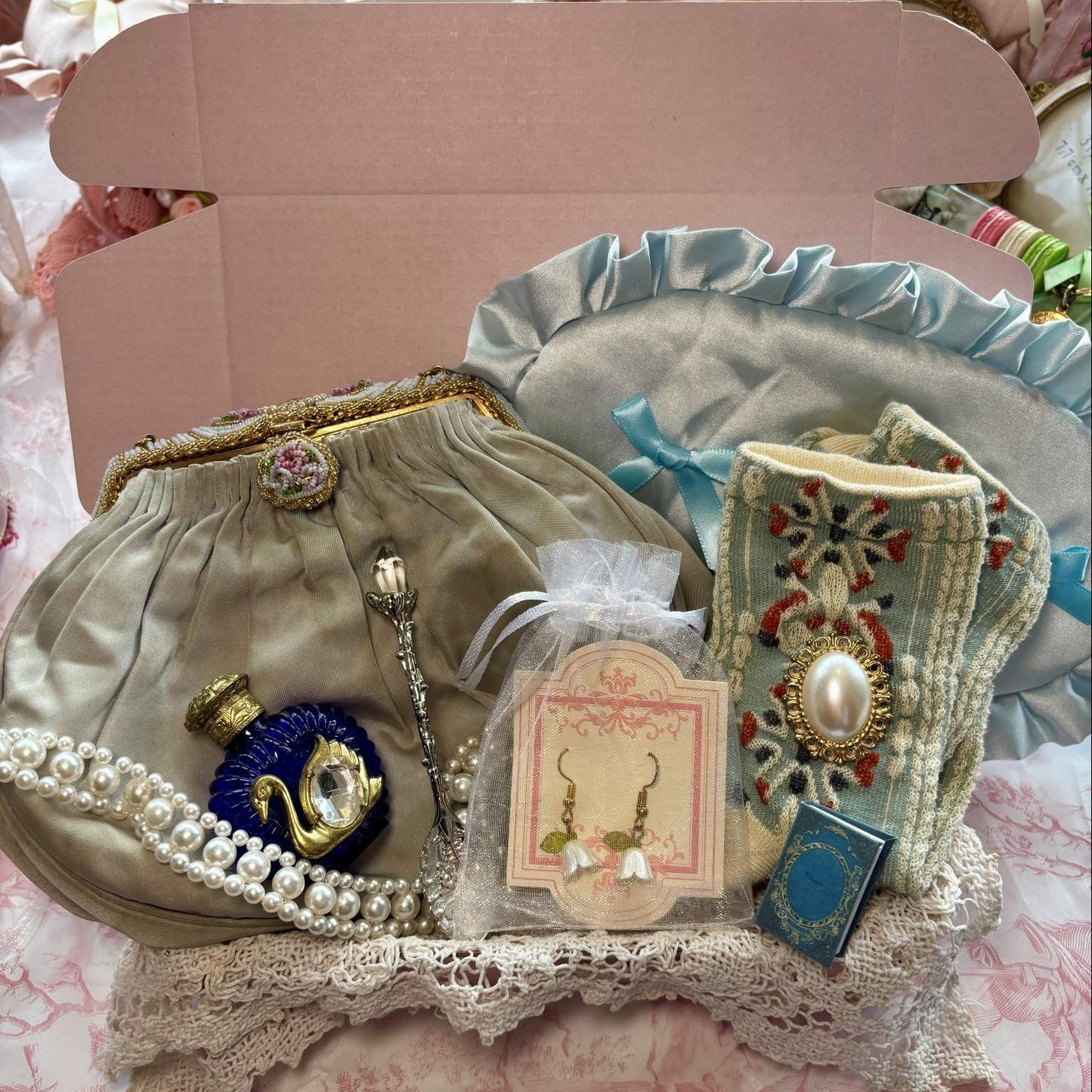 Vintage Christmas Gift Box- Blue Bundle