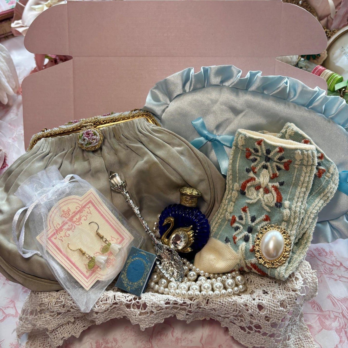 Vintage Christmas Gift Box- Blue Bundle