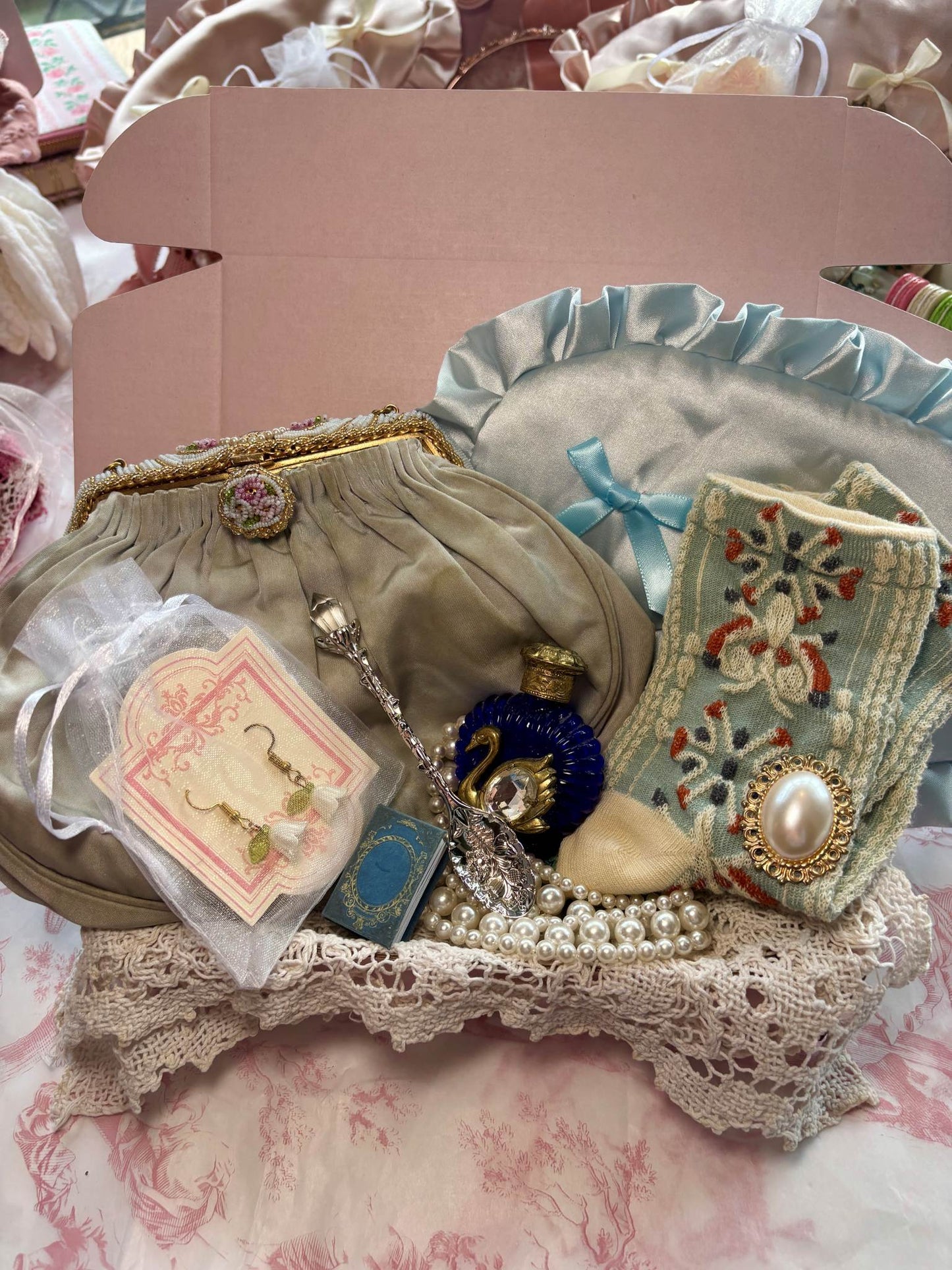 Vintage Christmas Gift Box- Blue Bundle