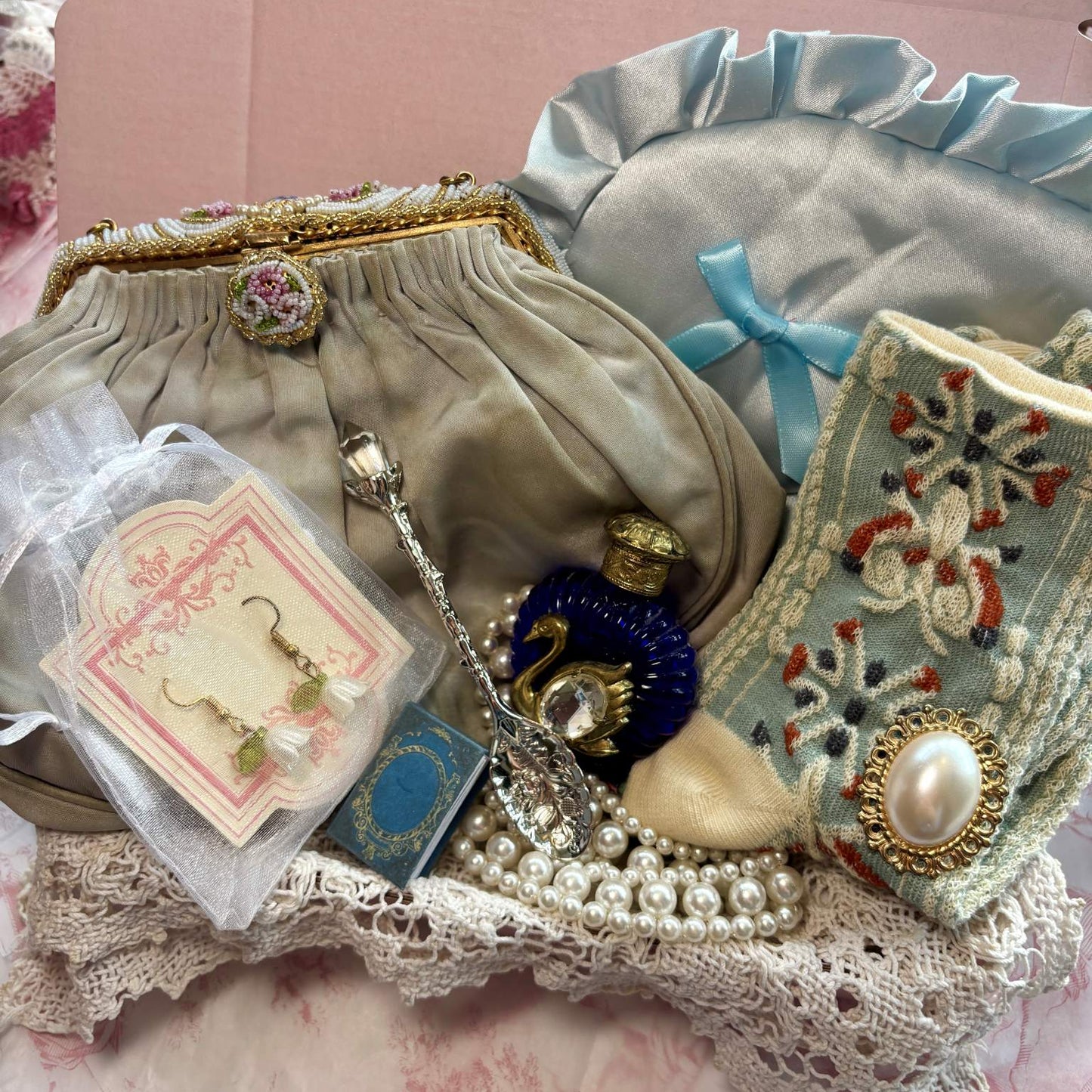Vintage Christmas Gift Box- Blue Bundle