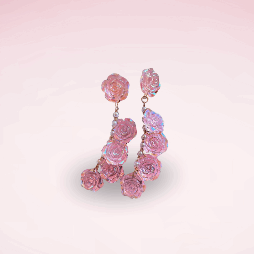 Vintage Rose Dangle Earrings