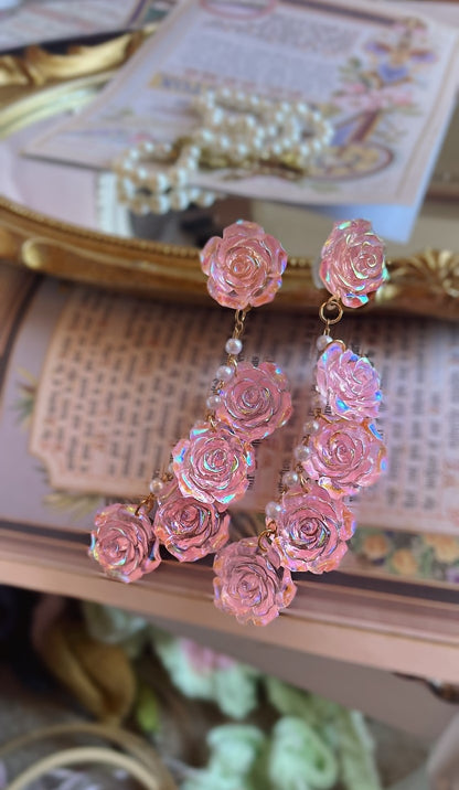 Vintage Rose Dangle Earrings