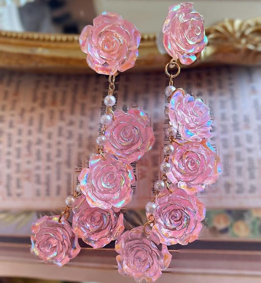 Vintage Rose Dangle Earrings