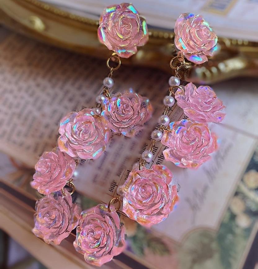 Vintage Rose Dangle Earrings