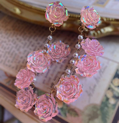 Vintage Rose Dangle Earrings